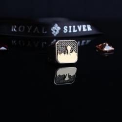 Silver ring 'Astana' Black