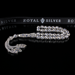 Exclusive Silver rosary 'Blue' - 452