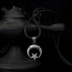 Silver necklace "Moon&Star" - 138