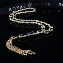 Gold plated silver set: keychain and rosary