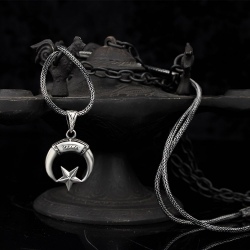 Silver necklace "Moon&Star" - 135