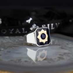 'Star' Silver ring - Blue